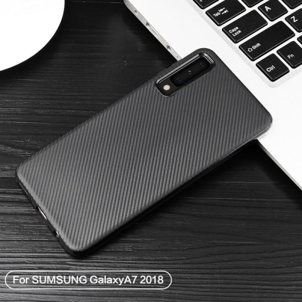 Samsung Galaxy A50 iskunkestävä suojus FullCarbon V2 Black