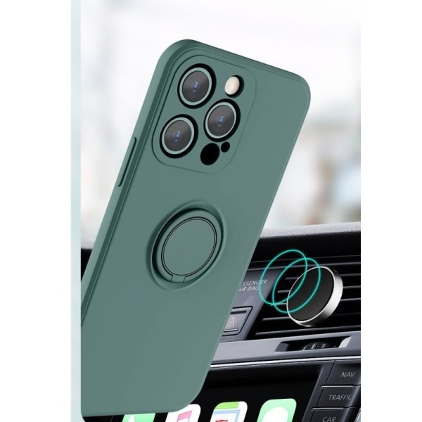 iPhone 13 Mini Shockproof Cover med Ring Holder CamShield Svart