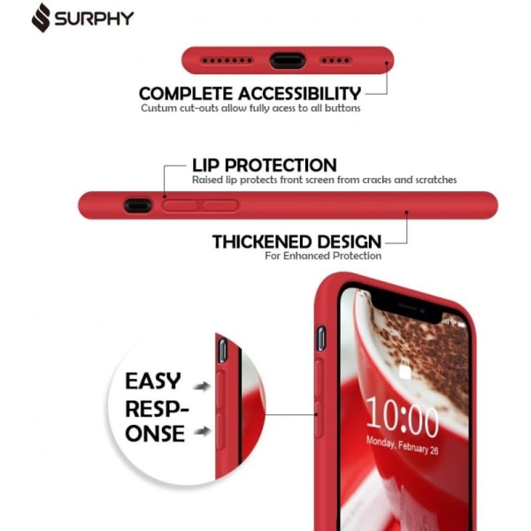 Gummibelagt Stöttåligt Skal iPhone XS Max - Röd