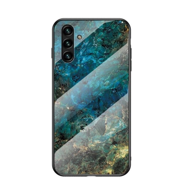 Samsung A13 5G / A04s Marble Shell 9H hærdet glas bagside glas bagside V2 MultiColor Emerald Green