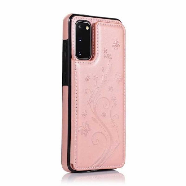Samsung S20 Stöttåligt Skal Korthållare 3-FACK Flippr V2 Rosa guld