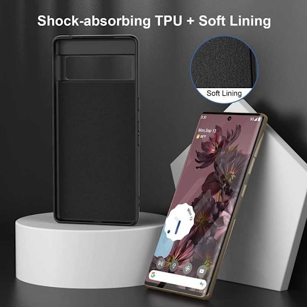 Google Pixel 7 Pro Gummibelagd Mattsvart Silikon Skal Svart