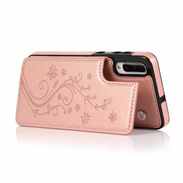 Samsung A50 Shockproof Cover Card Holder 3-SLOT Flippr V2 Pink gold