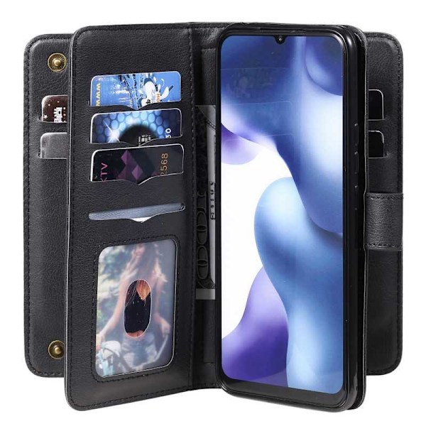 Xiaomi Mi 10 Lite -käytännöllinen lompakkokotelo ja 11-taskuinen Array V2 Black