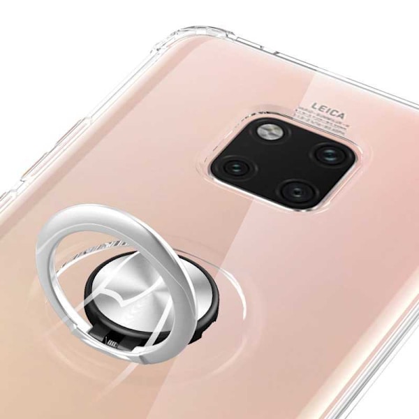 Huawei Mate 20 Pro stødsikkert cover med ringholder frisk Transparent