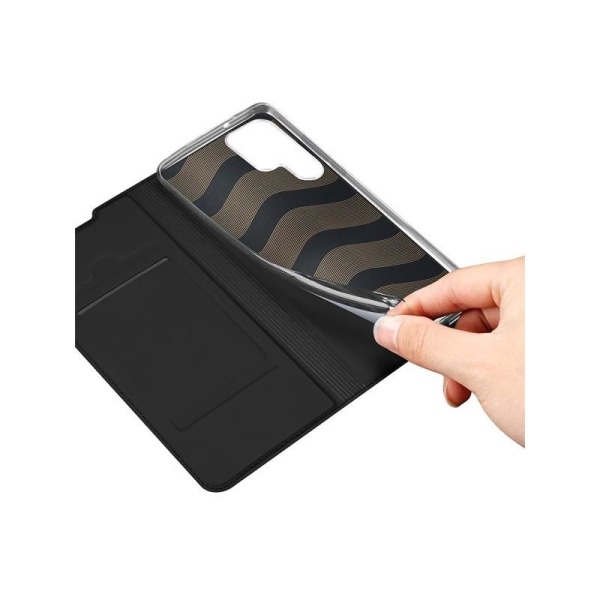 Samsung S22 Ultra Exclusive Flip Case Smooth-kortspor Black