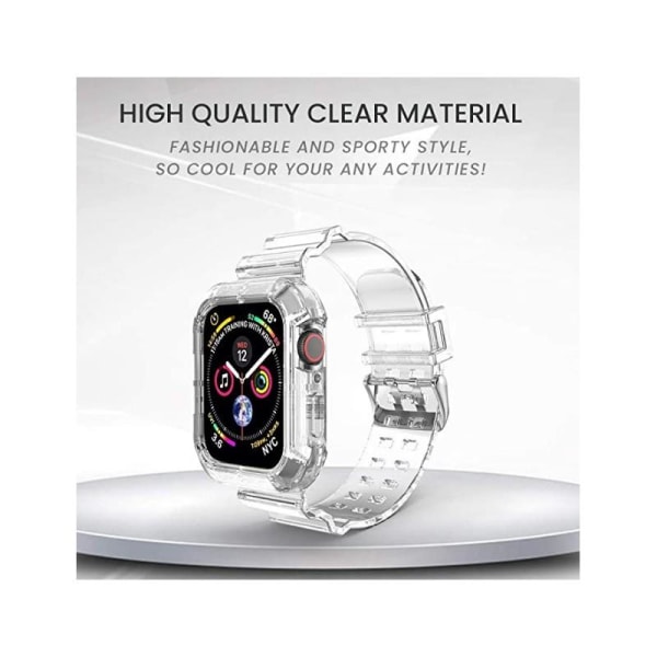 Apple Watch 42/44/45mm støtsikkert og gjennomsiktig armbånd Transparent