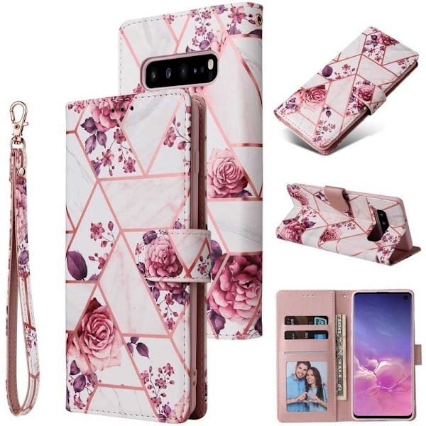 Samsung S10 Trendy Pung Etui Sparkle 4-RUMMET Pink