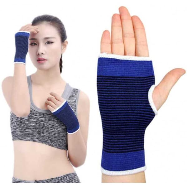 2-PACK Palm Support Armband Sticka Uppvärmning Svart