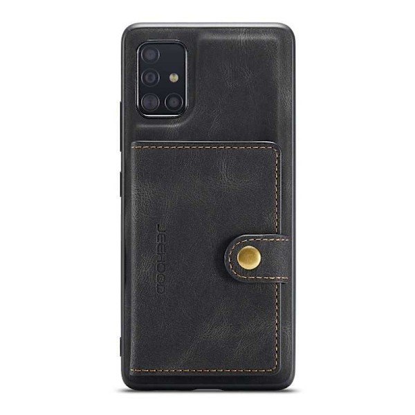 Samsung A71 stødsikkert cover med magnetisk kortholder JeeHood Black