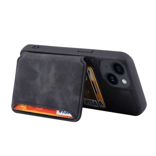 iPhone 14 Iskunkestävä Premium Cover 7-SLOT Solid V6 Nordcell™ Black