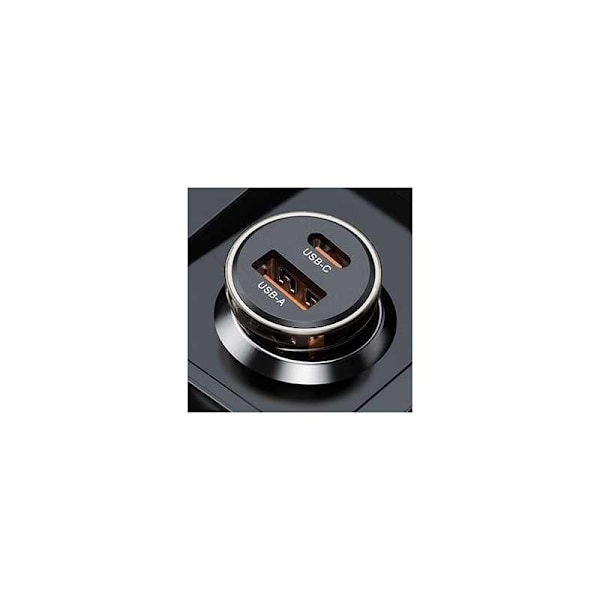 2-ports kompakt USB-C biloplader 45W PD20W & QC 3.0 Transparent