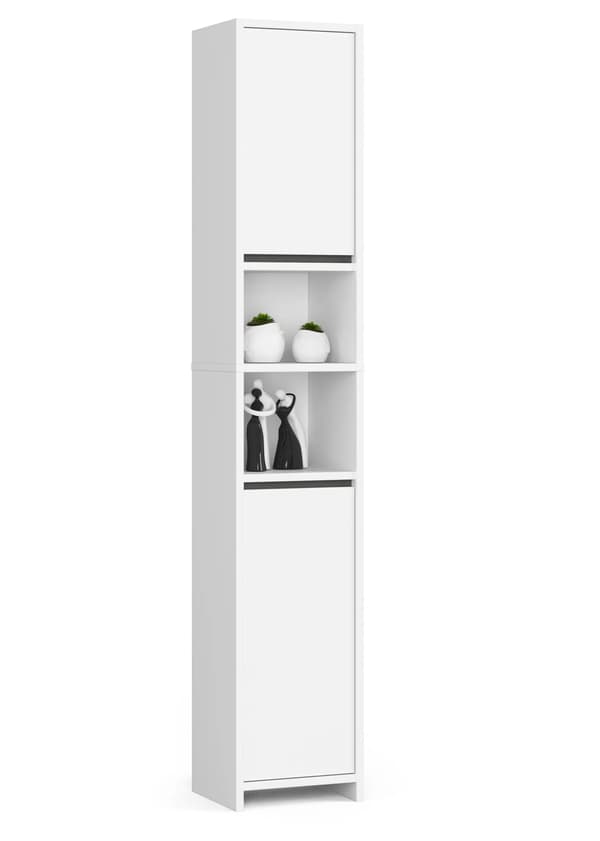 Badrumshylla Uni Vit 2 dörrar 4 hyllplan 180 cm