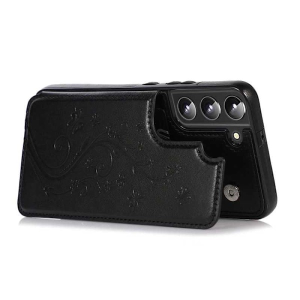 Samsung S22 Plus Shockproof Cover Card Holder 3-SLOT Flippr V2 Sort Black
