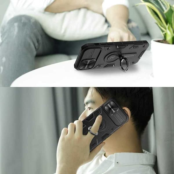 iPhone 13 Pro Max Iskunkestävä kotelo sormustelineellä Nillkin Black
