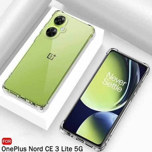 OnePlus Nord CE 3 Lite 5G läpinäkyvä iskuja vaimentava kansi