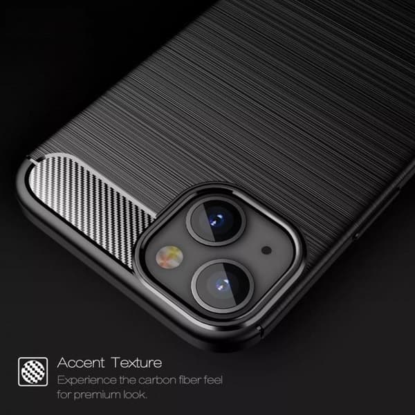 iPhone 14 Max iskunkestävä SlimCarbon kotelo Black