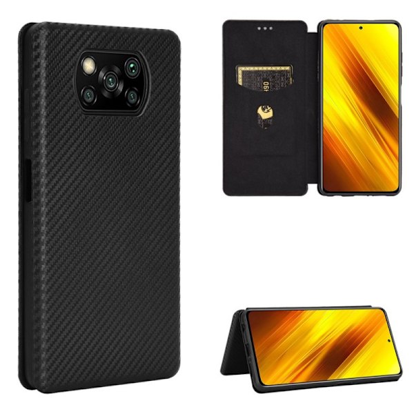 Xiaomi Poco X3 NFC Flip Case -korttipaikka CarbonDreams Black