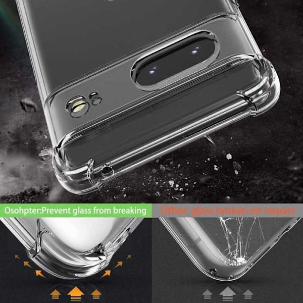 Google Pixel 7a Stöttåligt Skal med Förstärkta Hörn Transparent