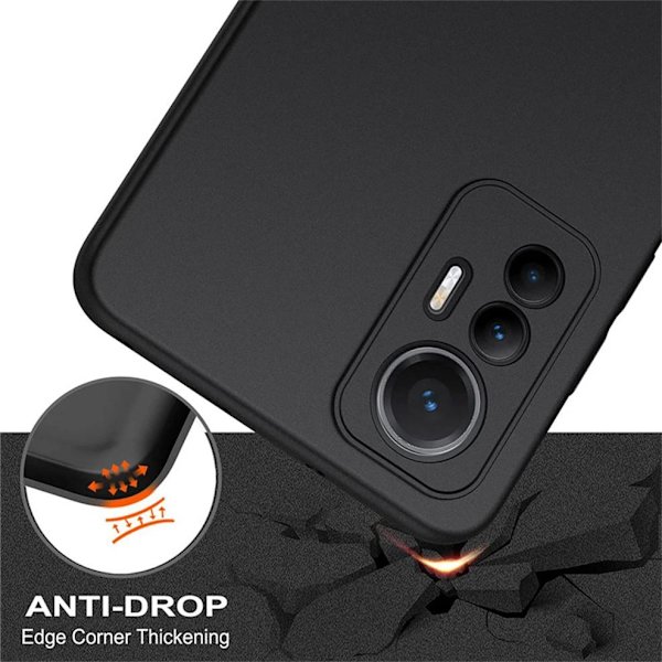Xiaomi 12T / 12T Pro Ultratunn Gummibelagd Mattfärgat Skal Basic V2 Svart