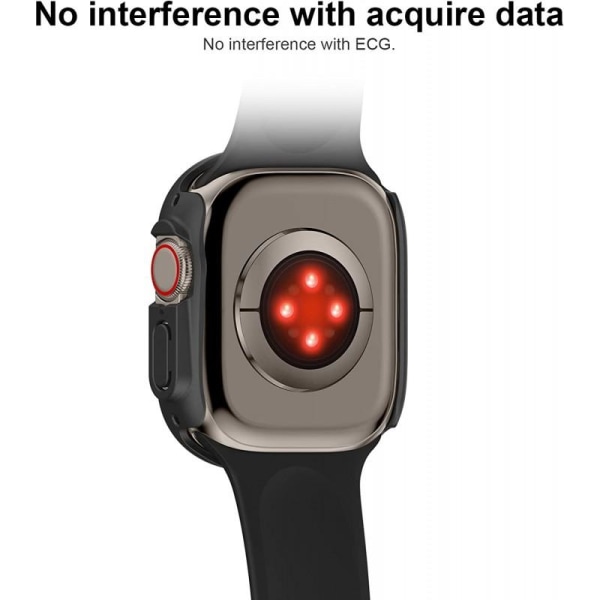 2-PACK Apple Watch Ultra 1/2 (49mm) støtdempende deksel 9H herde Black