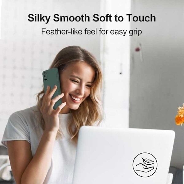 Samsung S20 Plus Gummibelagd Mattgrönt Skal Kameraskydd Liquid - Grön