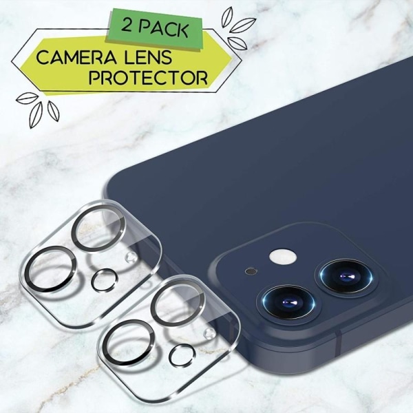 2-PACK iPhone 11 / 12 Mini beskyttelse Linsebeskyttelse Kamerabe Transparent