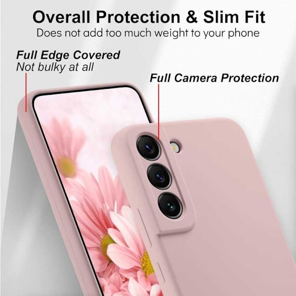 Samsung S21 FE Gummibelagd Mattrosa Skal Kameraskydd Liquid - Rosa