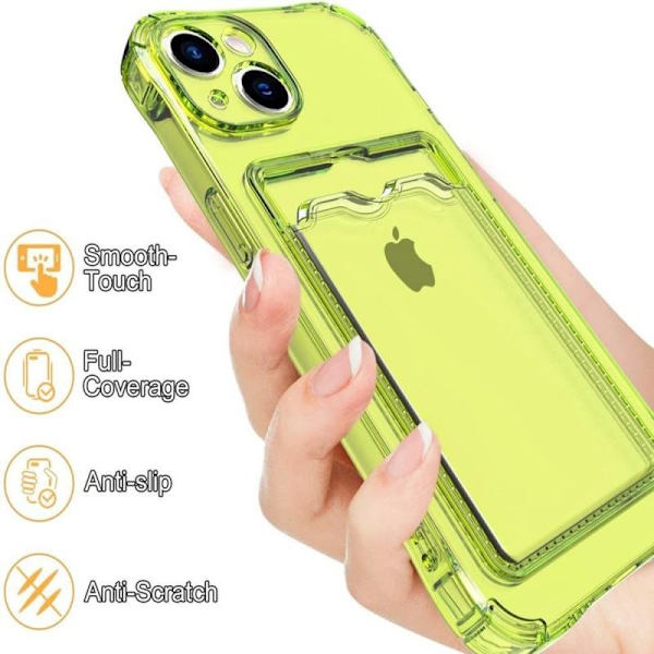 Tyndt stødsikkert mobilcover med kortslot iPhone 14 Max Transparent