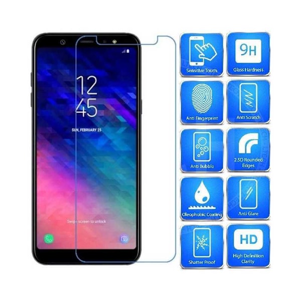 2-PACK Samsung A6 2018 karkaistu lasi 0,26mm 2,5D 9H Transparent