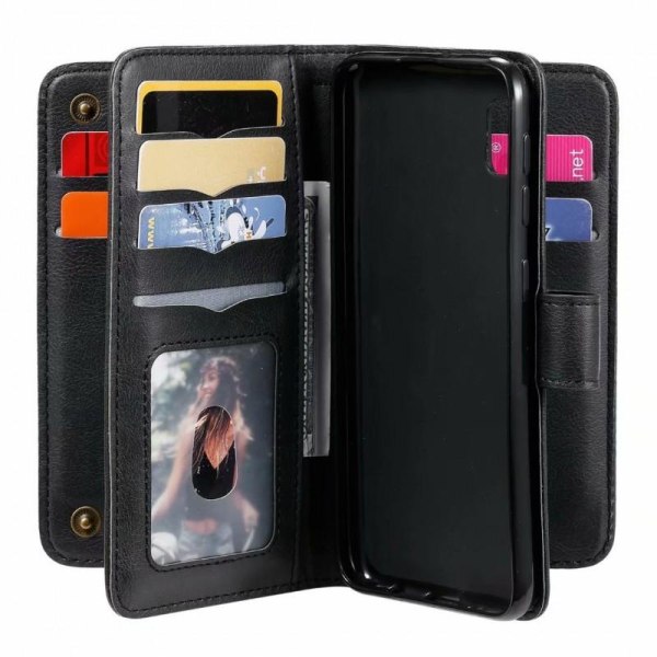 Samsung A10 Wallet Case med 11-bakker Array V2 Black