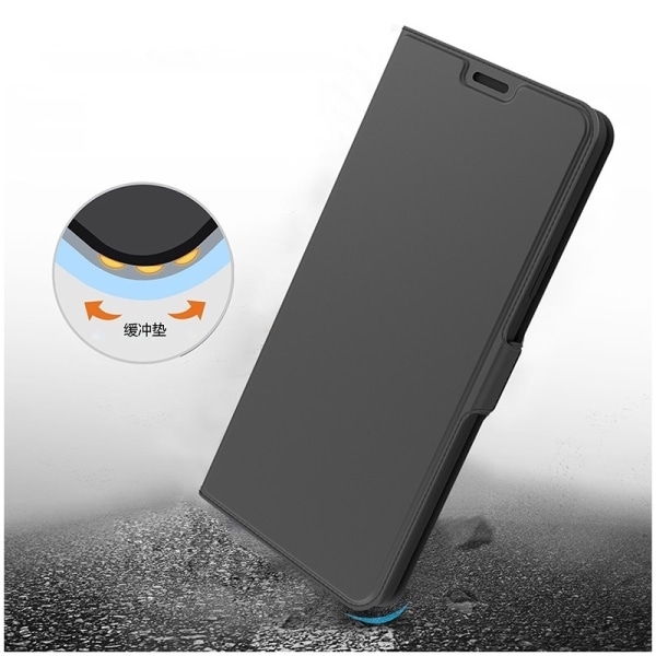 Xiaomi Redmi 9C Flip Case Skin Pro V2 korttilokerolla Black