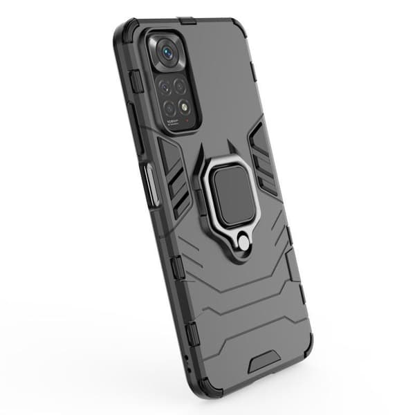 Xiaomi Redmi Note 11 / 11S Stöttåligt Skal med Ringhållare ThinArmor Black