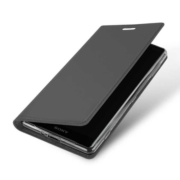 Xperia XZ2 Compact Flip Case Smooth -korttipaikka Svart