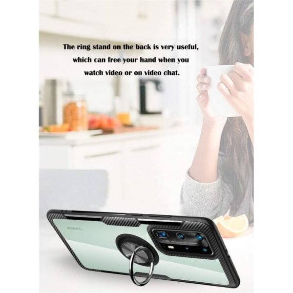 Samsung Galaxy A51 Käytännöllinen iskunkestävä kotelo sormusteli Black