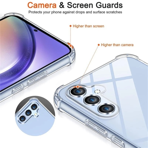 Samsung A15 5G Stöttåligt Skal med Förstärkta Hörn Transparent