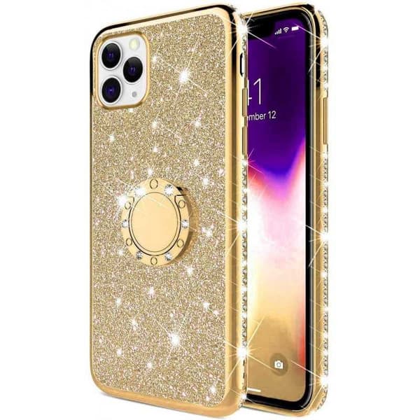 iPhone 12 Pro Max iskuja vaimentava suojus sormustelineellä Guld