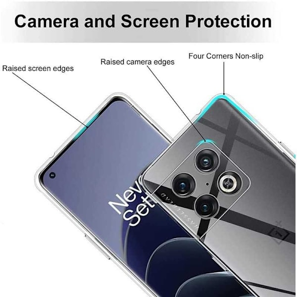 Oneplus 10T stødabsorberende silikonetui Simple Transparent