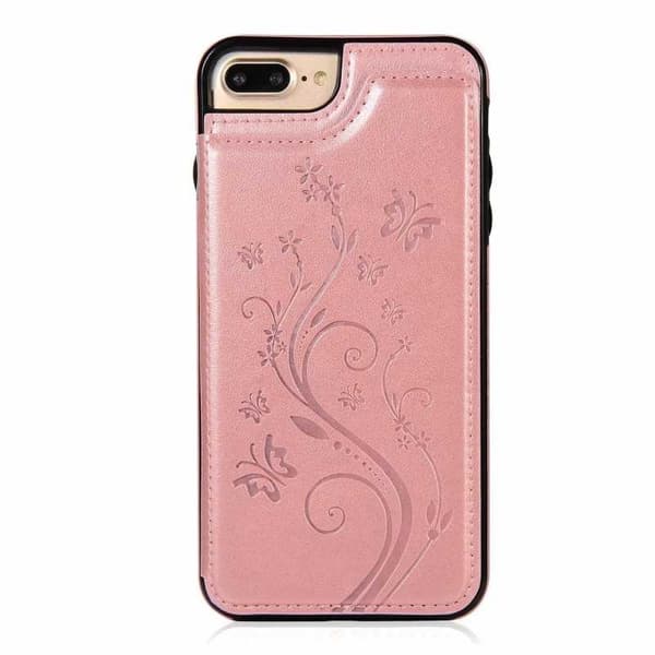 iPhone 8 Plus iskunkestävä kotelo, 3-taskuinen Flippr V2 Pink gold