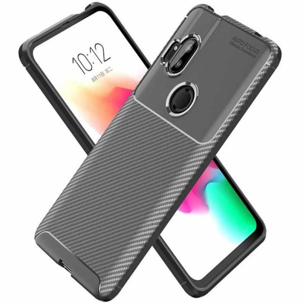 Motorola One Hyper iskunkestävä FullCarbon V4 -kuori Black