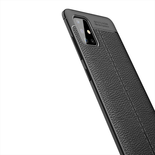 Samsung A41 Stöttåligt & Stötdämpande Skal Lychee Svart