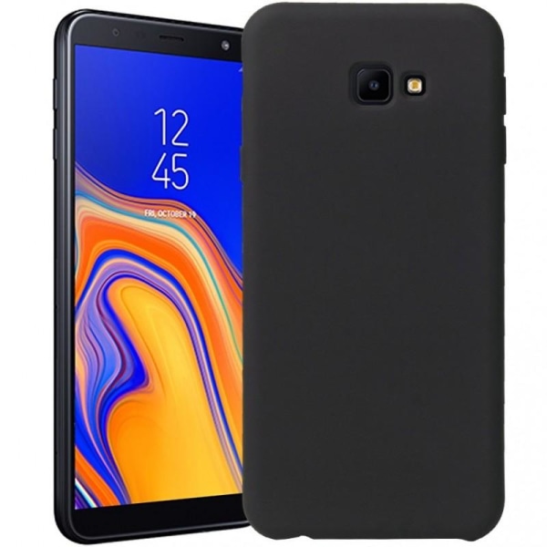 Samsung J4 Plus 2018 kumitettu mattamusta silikonikuori Black