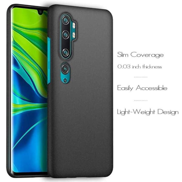 Xiaomi Mi 10 Ultra-ohut kumipinnoitettu mattamusta Cover Basic V2 Black