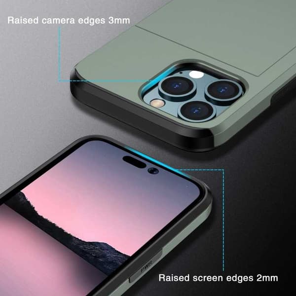 iPhone 12 Pro Max Stöttåligt Skal Kortfack StreetWise - Grön