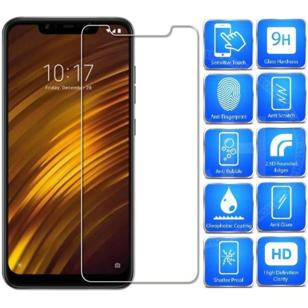Xiaomi Pocophone F1 Hærdet glas 0,26mm 2,5D 9H Transparent