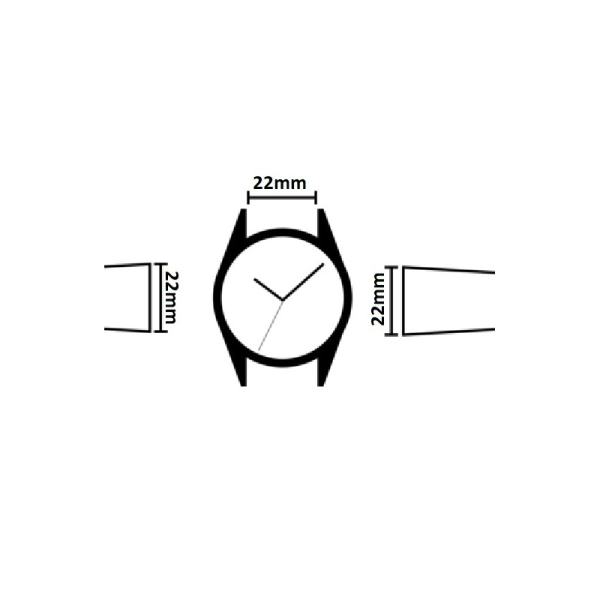 Universal Premium kellon ranneke magneetilla - 22 mm Black