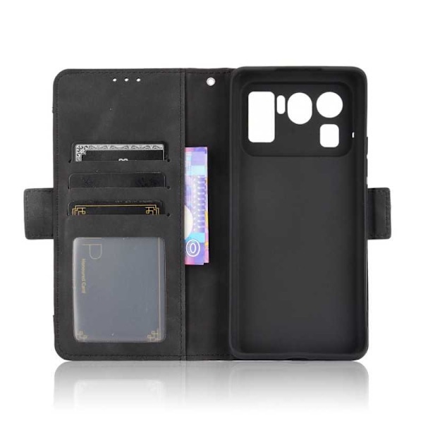 Xiaomi Mi 11 Ultra Wallet Case PU-nahkainen 6-POCKET Winston V3 Black