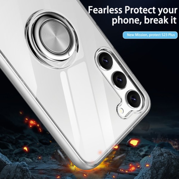 Samsung S23 Shockproof Cover med Ring Holder Fresh Transparent
