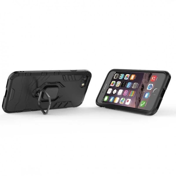 iPhone 8 Plus iskunkestävä suojus rengaspidikkeellä ThinArmor Black