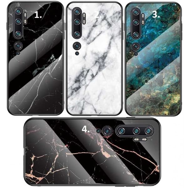 Xiaomi Mi Note 10/10 Pro Marble Shell 9H Tempered Glass Back Glassback V2 Black Variant 2